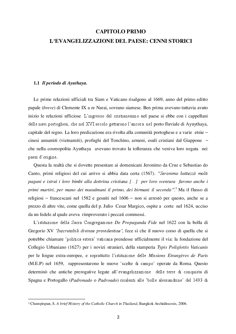 Anteprima della tesi: Le Relazioni Santa Sede/Thailandia dal secondo conflitto mondiale ad oggi, Pagina 5