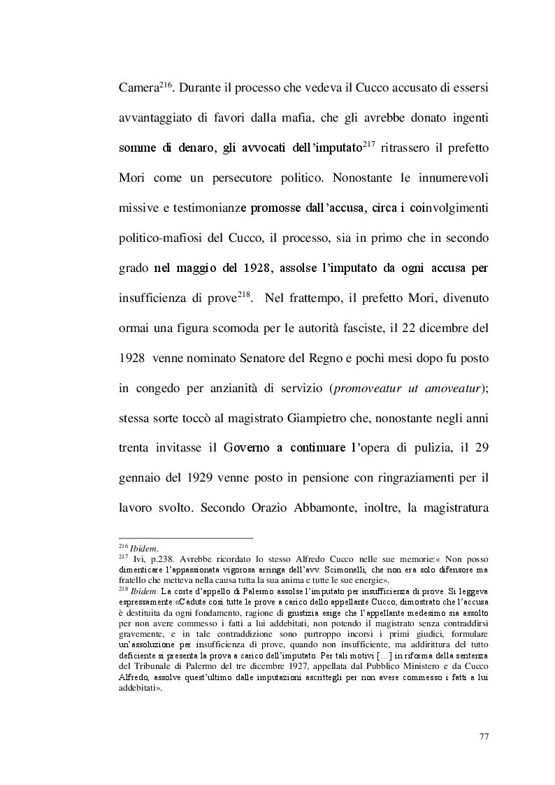 Estratto dalla tesi: La repressione del fenomeno mafioso in Italia dal 1861 al secondo dopoguerra