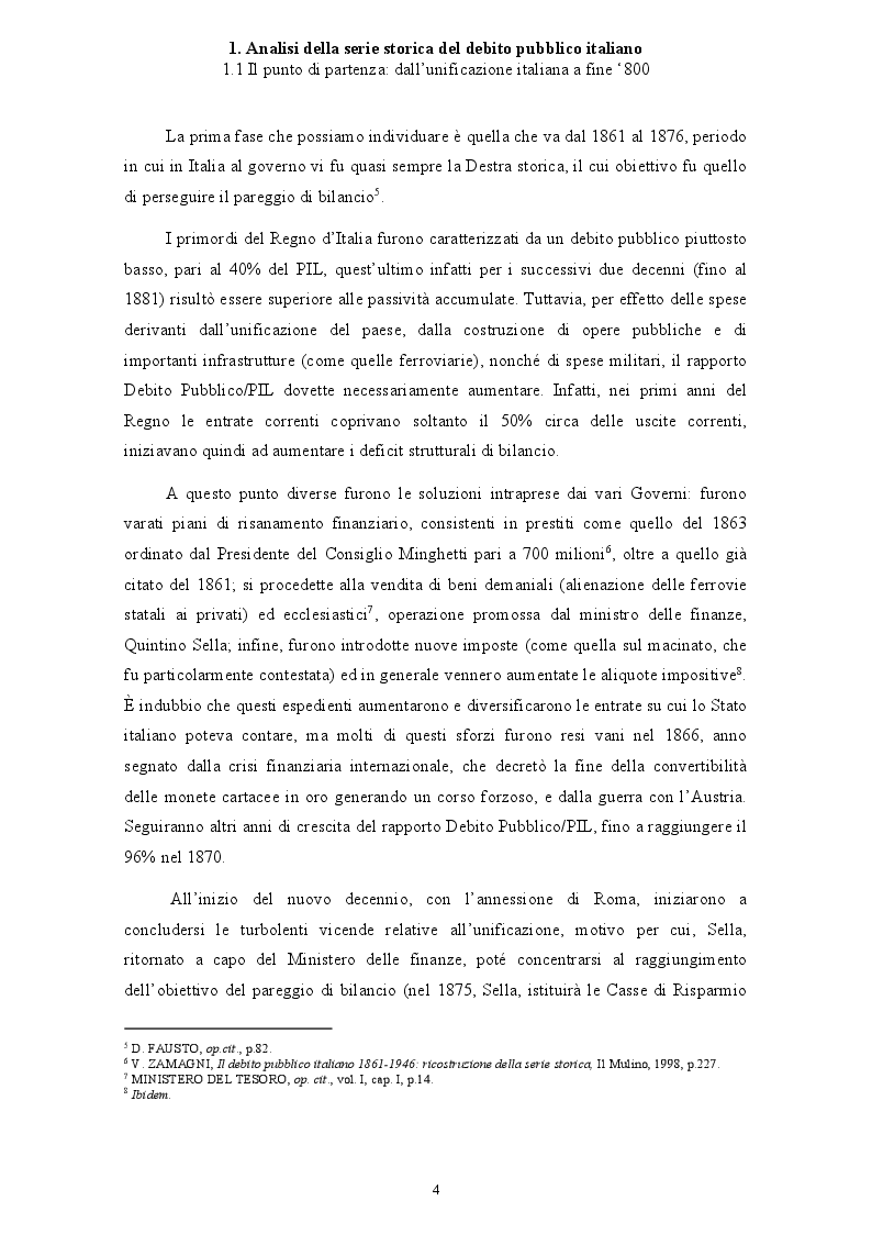 Anteprima della tesi: Politica economica e sostenibilità del debito pubblico italiano, Pagina 5