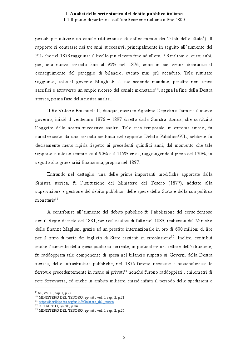 Anteprima della tesi: Politica economica e sostenibilità del debito pubblico italiano, Pagina 6