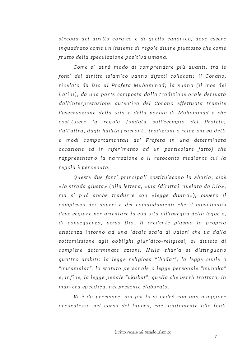 Anteprima della tesi: Diritto Penale nel mondo islamico, Pagina 3