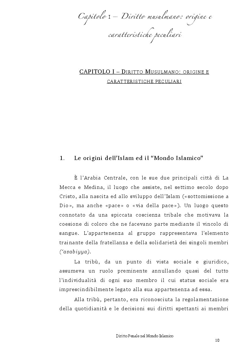 Anteprima della tesi: Diritto Penale nel mondo islamico, Pagina 6