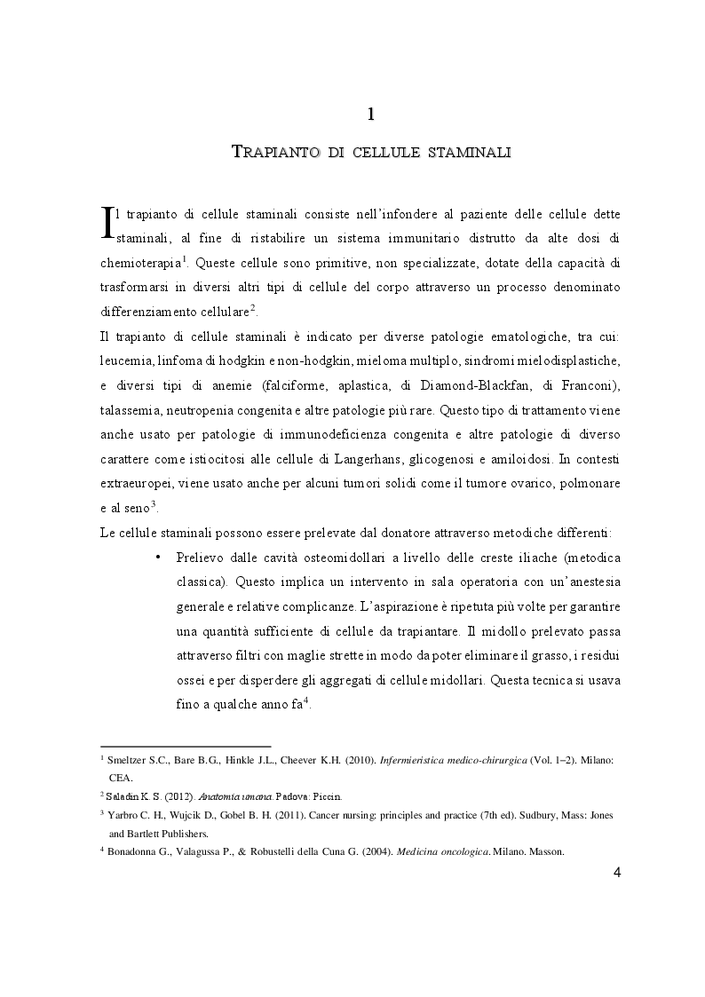 Anteprima della tesi: L'educazione terapeutica nel post trapianto di cellule staminali per la prevenzione delle infezioni: il ruolo dell'infermiere, Pagina 5