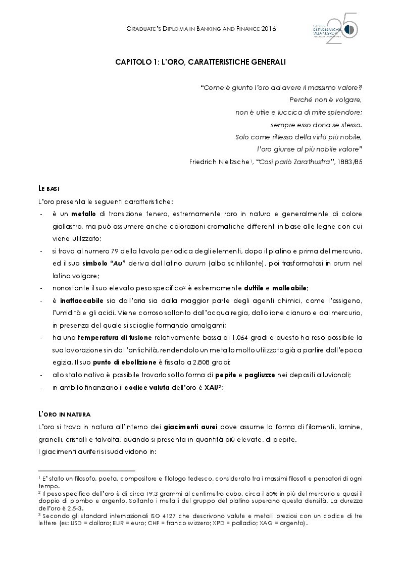 Anteprima della tesi: L'oro al tempo della crisi: bene rifugio o grande inganno?, Pagina 6