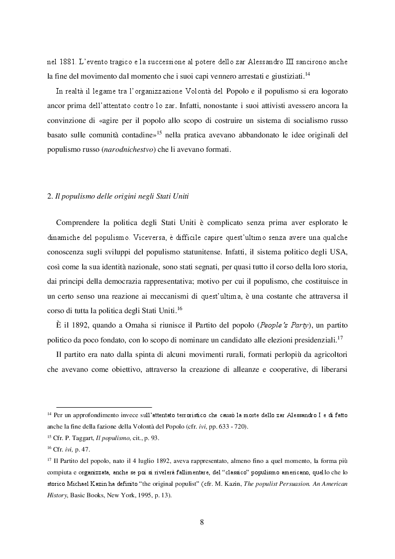 Anteprima della tesi: Politica e retorica del popolo sovrano. Dal populismo arcaico al populismo mediatico, Pagina 9
