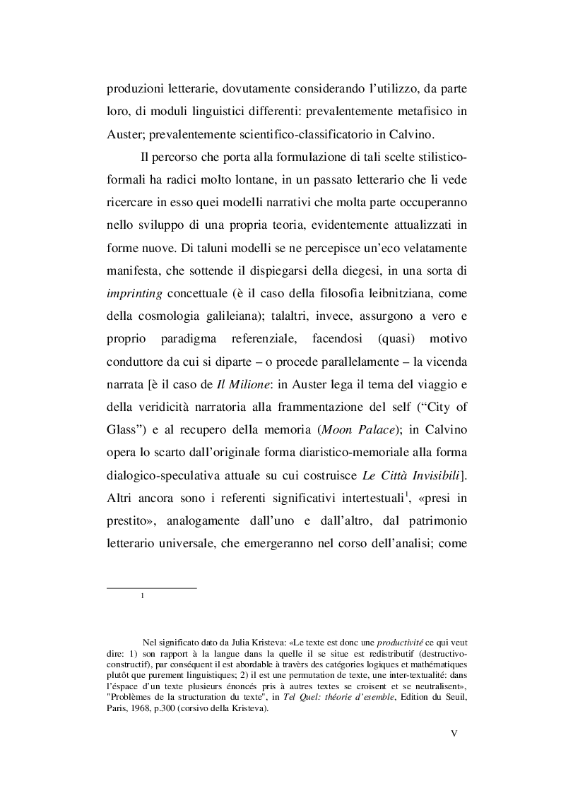 Anteprima della tesi: Paul Auster e Italo Calvino: tra Metafisica e Memoria, Pagina 3