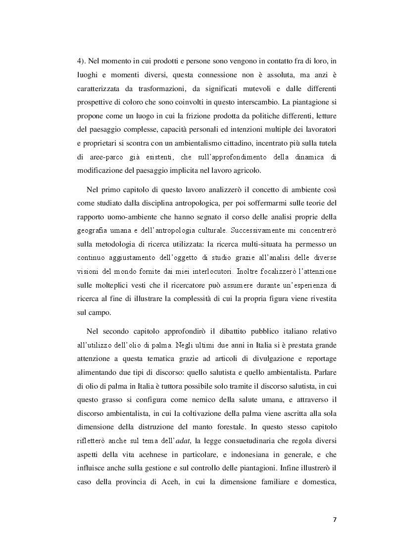 Anteprima della tesi: Visioni dell'impatto ambientale tra contadini e ambientalisti nelle piccole piantagioni di palma da olio in Aceh. Uno studio etnografico., Pagina 4