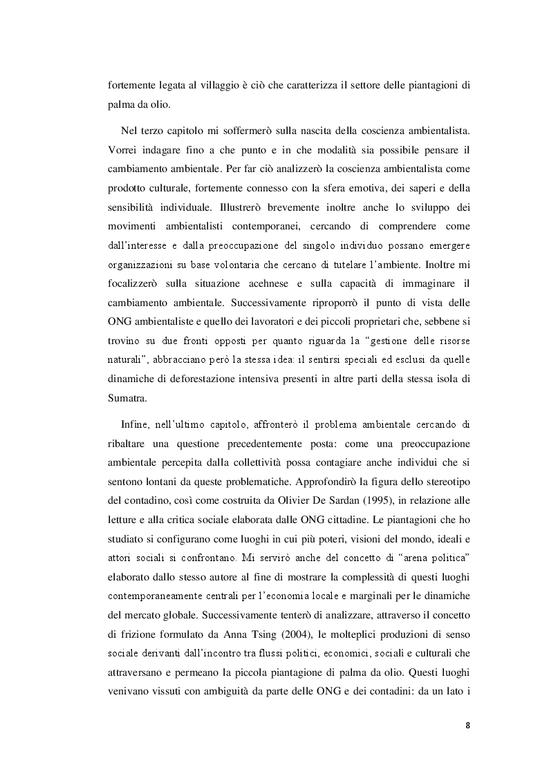Anteprima della tesi: Visioni dell'impatto ambientale tra contadini e ambientalisti nelle piccole piantagioni di palma da olio in Aceh. Uno studio etnografico., Pagina 5