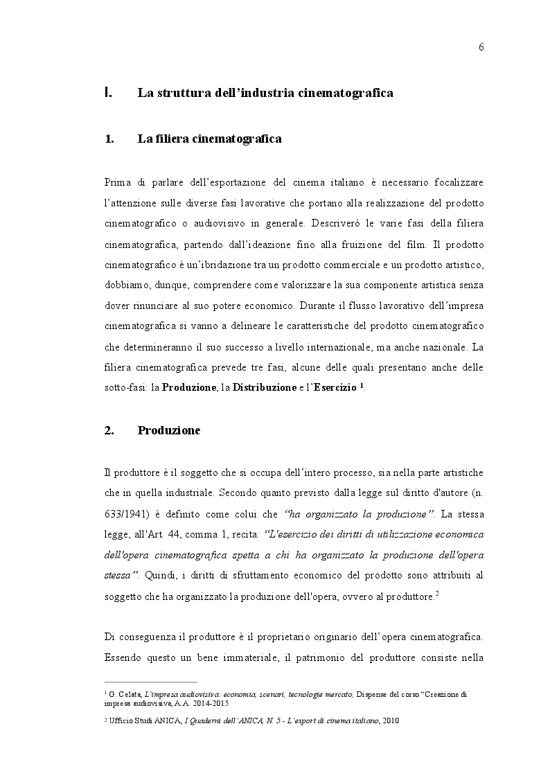 Anteprima della tesi: L'export italiano: rapporto sulla diffusione internazionale del cinema negli anni 2014-2015, Pagina 4