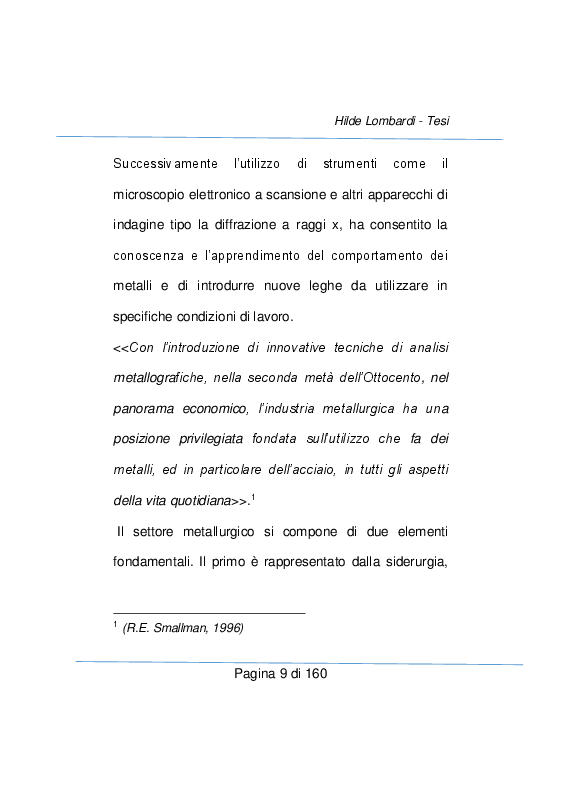 Anteprima della tesi: Strumenti e metodi diagnostici per il controllo qualità dei settore metallurgico, Pagina 3