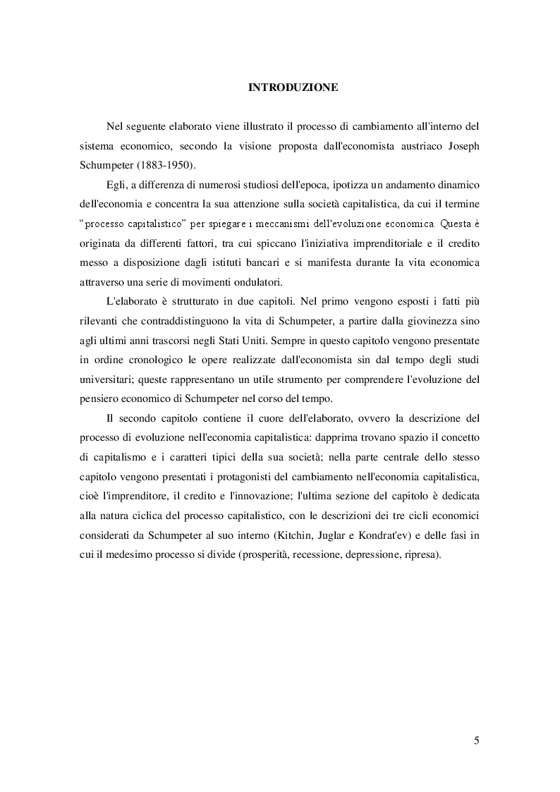 Anteprima della tesi: Joseph Schumpeter e l'evoluzione dell'economia capitalistica, Pagina 3