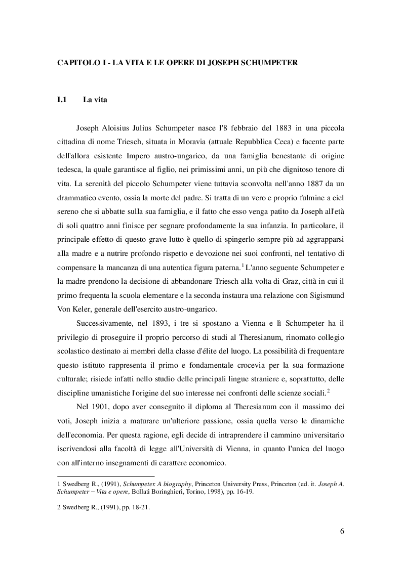 Anteprima della tesi: Joseph Schumpeter e l'evoluzione dell'economia capitalistica, Pagina 4