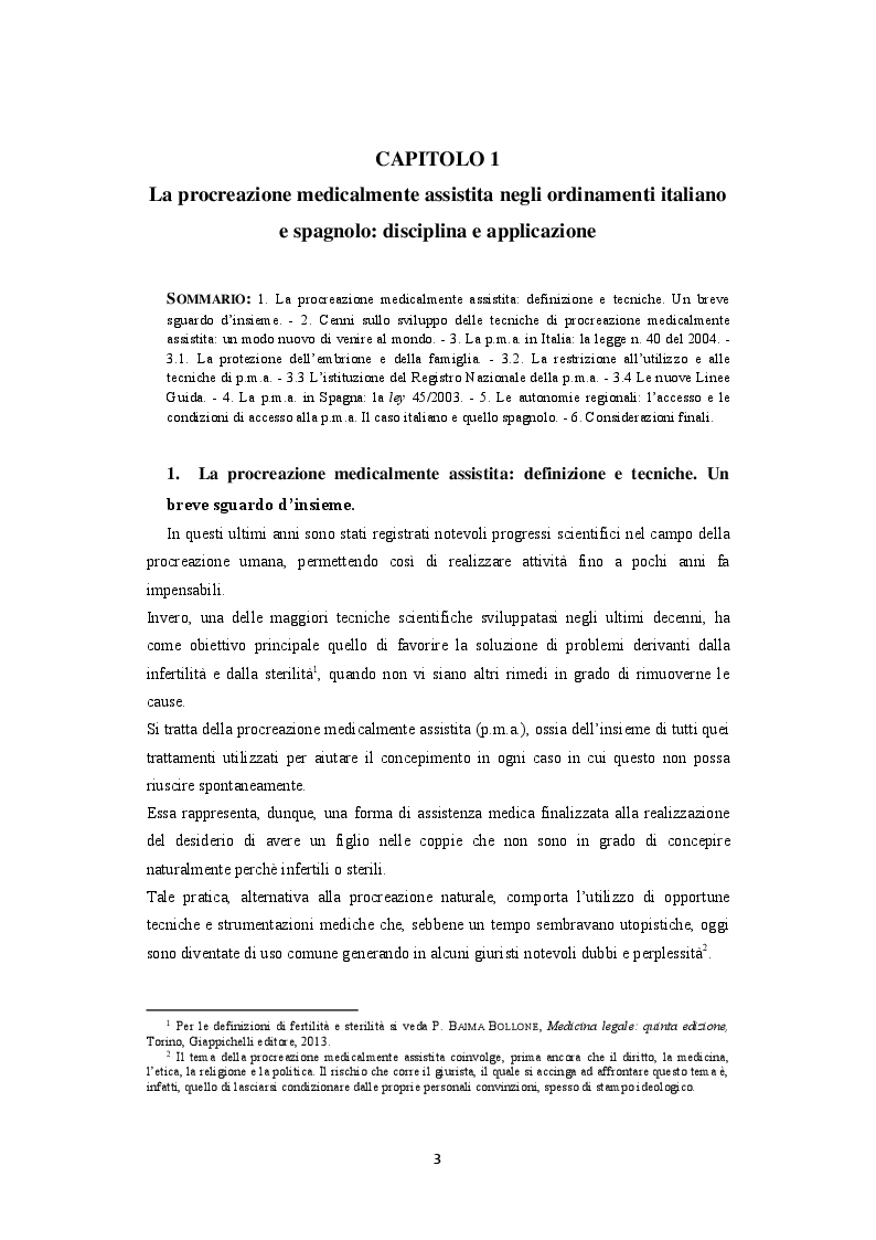 Anteprima della tesi: La procreazione medicalmente assistita e le malattie genetiche: Un'analisi comparativa tra Italia e Spagna, Pagina 4