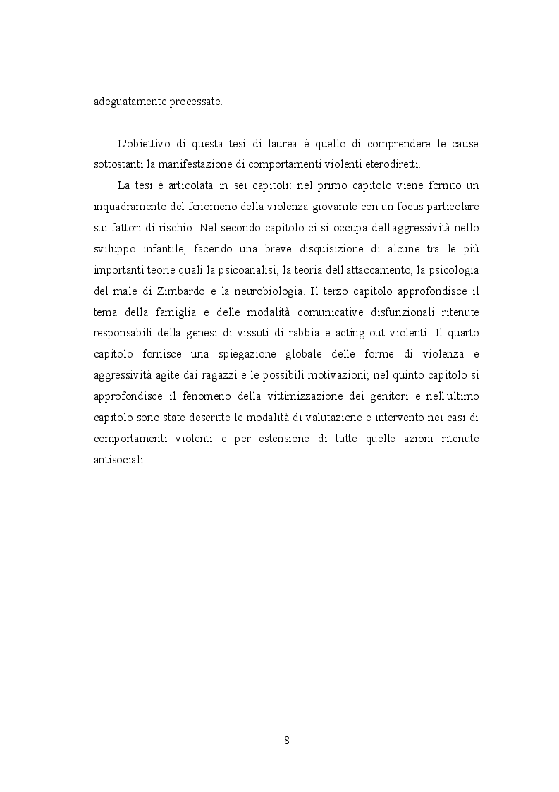 Anteprima della tesi: Mors tua vita mea: aggressività e violenza giovanile tra le mura domestiche. Dall'inquietudine all'omicidio, Pagina 3