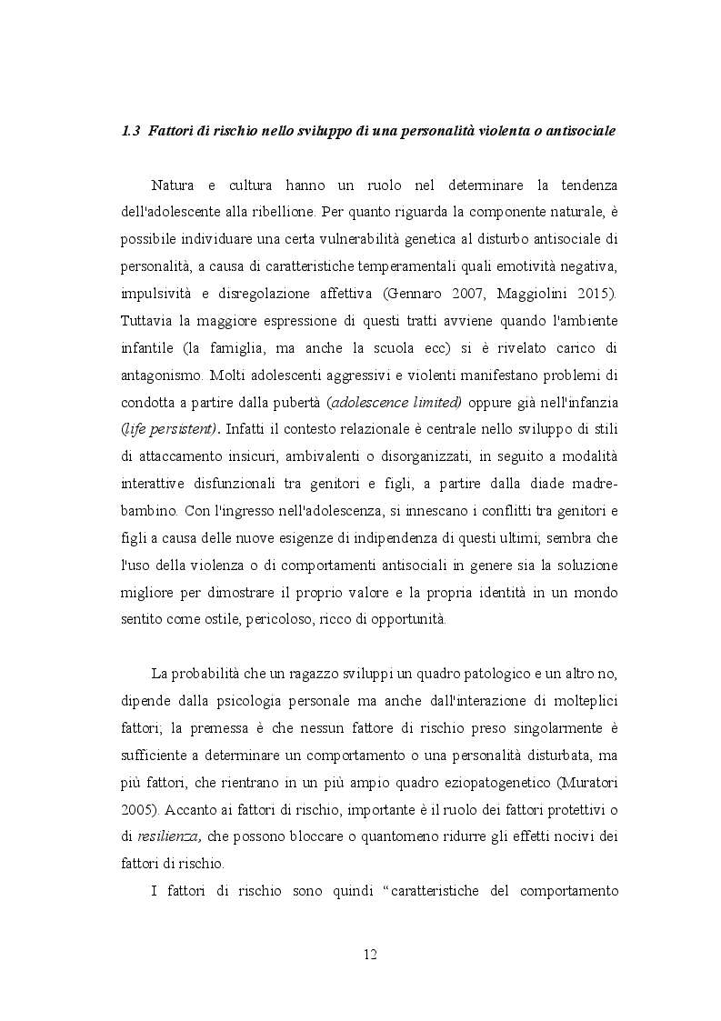 Anteprima della tesi: Mors tua vita mea: aggressività e violenza giovanile tra le mura domestiche. Dall'inquietudine all'omicidio, Pagina 7
