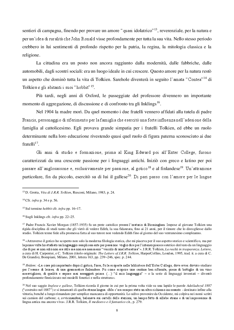 Estratto dalla tesi: Il filologo sognatore: mitopoiesi, fonti letterarie inattese e ricezione dell'opera di J.R.R Tolkien