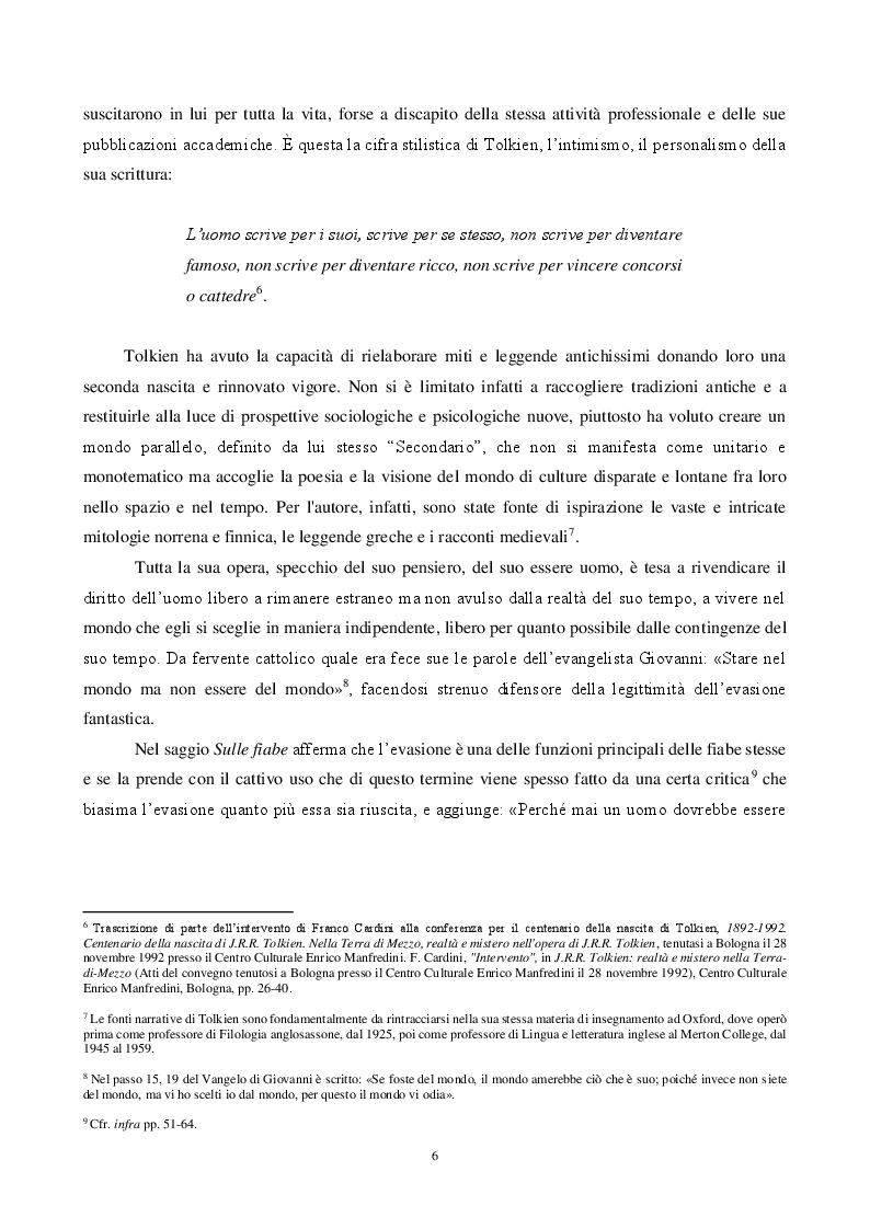 Anteprima della tesi: Il filologo sognatore: mitopoiesi, fonti letterarie inattese e ricezione dell'opera di J.R.R Tolkien, Pagina 6