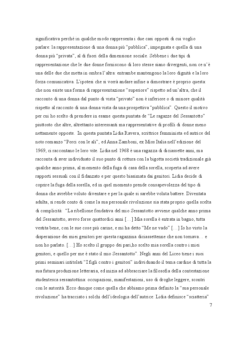 Anteprima della tesi: La rappresentazione televisiva della donna tra pubblico e privato, Pagina 6