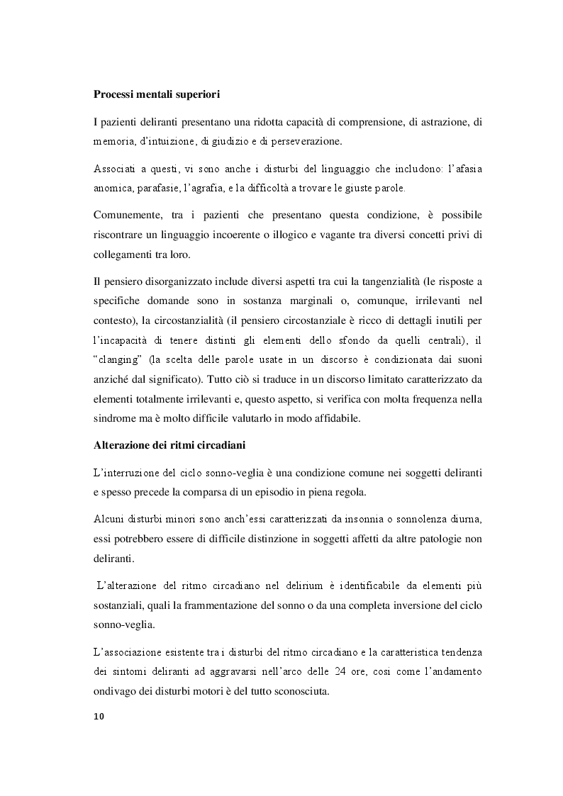 Estratto dalla tesi: Il delirium postoperatorio in paziente cardiochirurgico