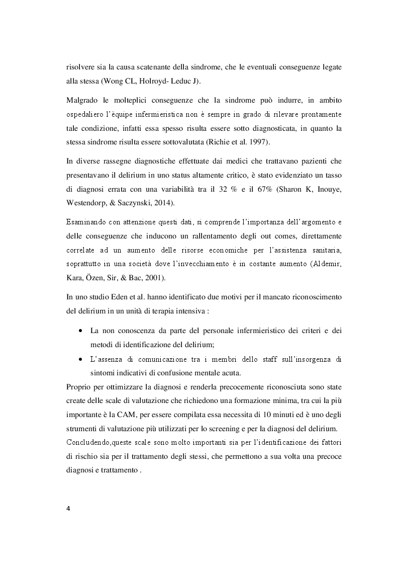 Anteprima della tesi: Il delirium postoperatorio in paziente cardiochirurgico, Pagina 5