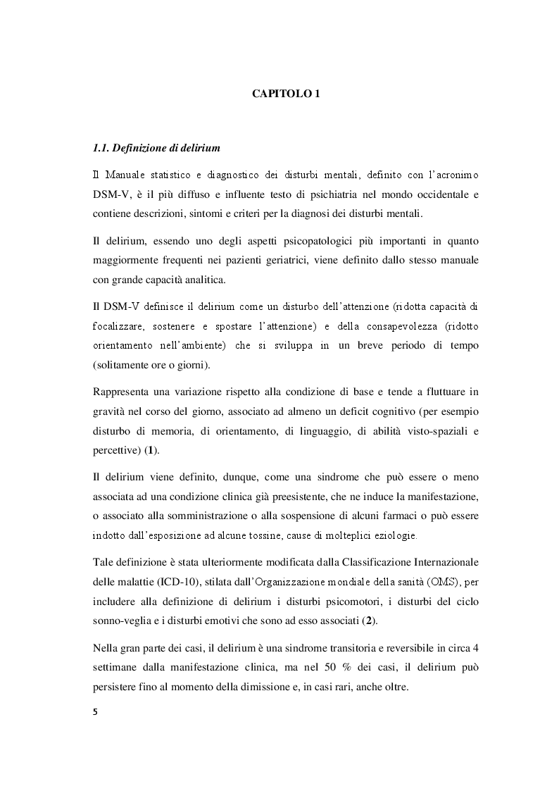 Anteprima della tesi: Il delirium postoperatorio in paziente cardiochirurgico, Pagina 6