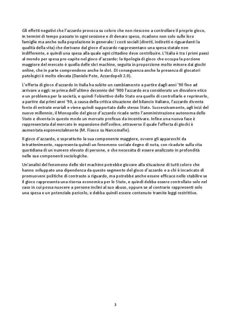 Anteprima della tesi: Il gioco d'azzardo in Italia: diffusione, caratteristiche e costi sociali, Pagina 3