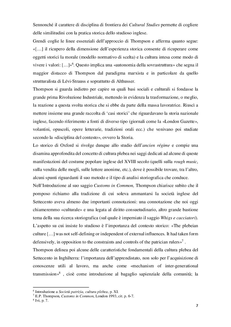 Anteprima della tesi: Edward Palmer Thompson e la cultura plebea nell'Inghilterra del XVIII secolo, Pagina 6