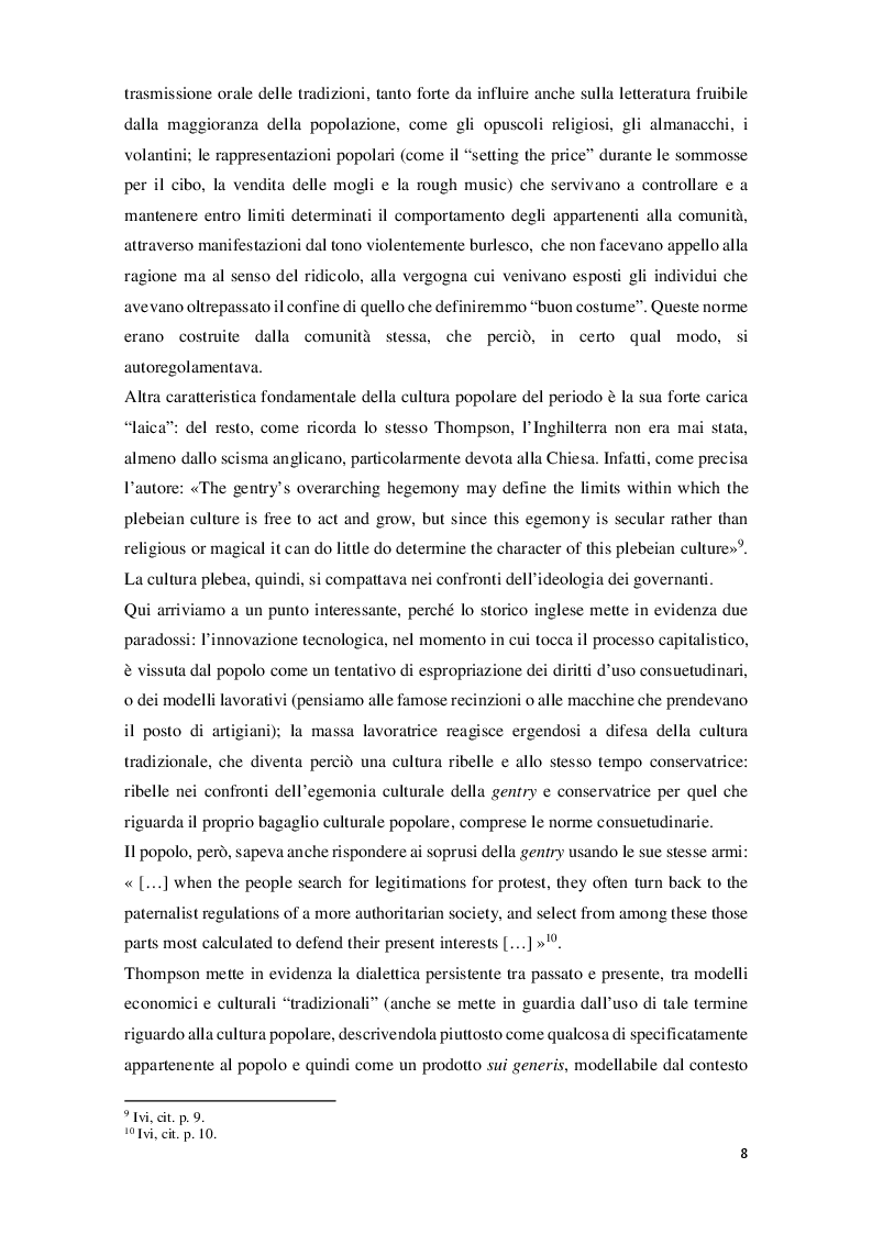 Anteprima della tesi: Edward Palmer Thompson e la cultura plebea nell'Inghilterra del XVIII secolo, Pagina 7