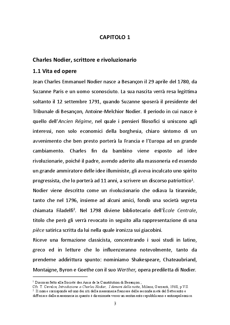 Anteprima della tesi: Charles Nodier: Viaggio nel mondo onirico di Smarra, Pagina 3