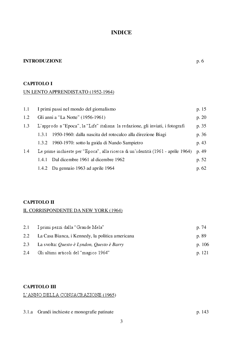Indice della tesi: Guido Gerosa tra cronaca e reportage: gli anni a “Epoca” (1961-1967), Pagina 1