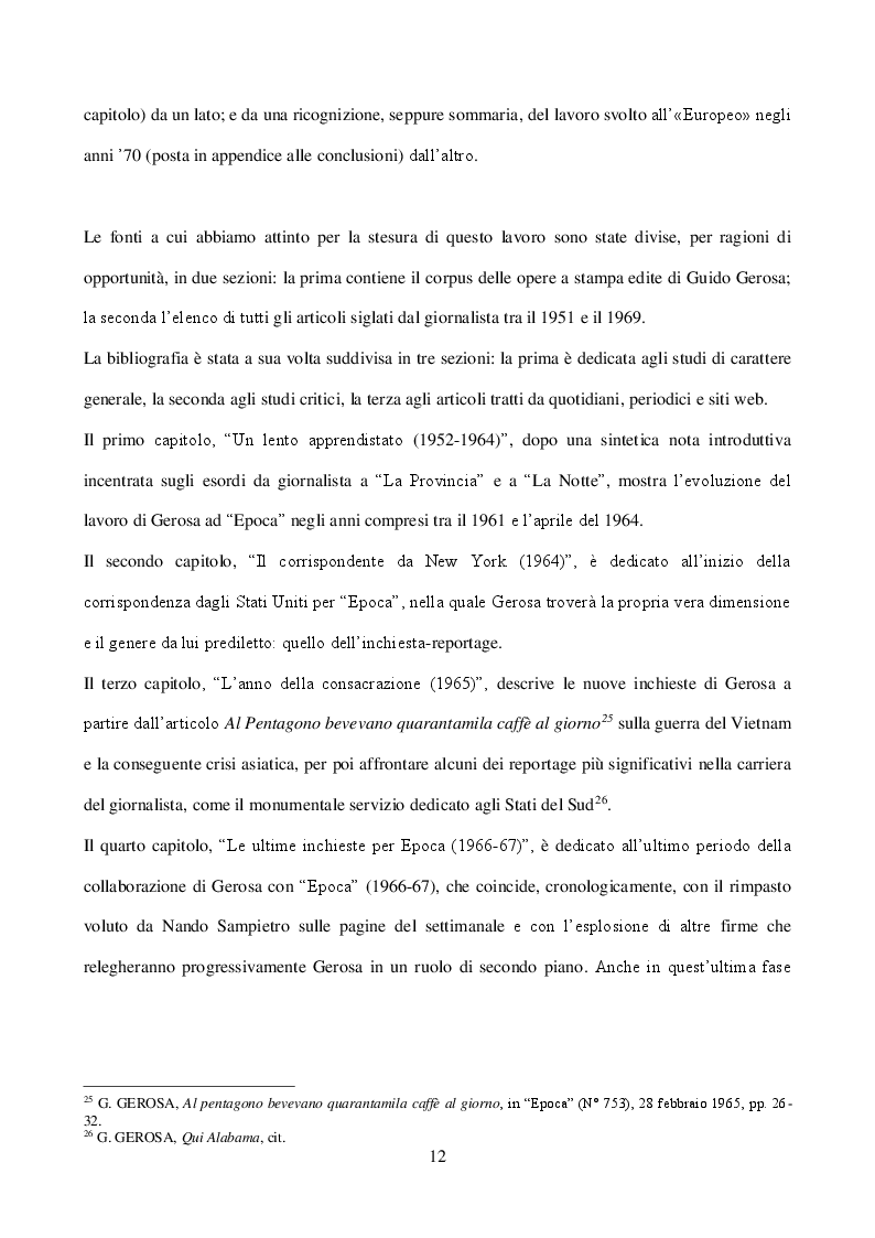 Anteprima della tesi: Guido Gerosa tra cronaca e reportage: gli anni a “Epoca” (1961-1967), Pagina 8
