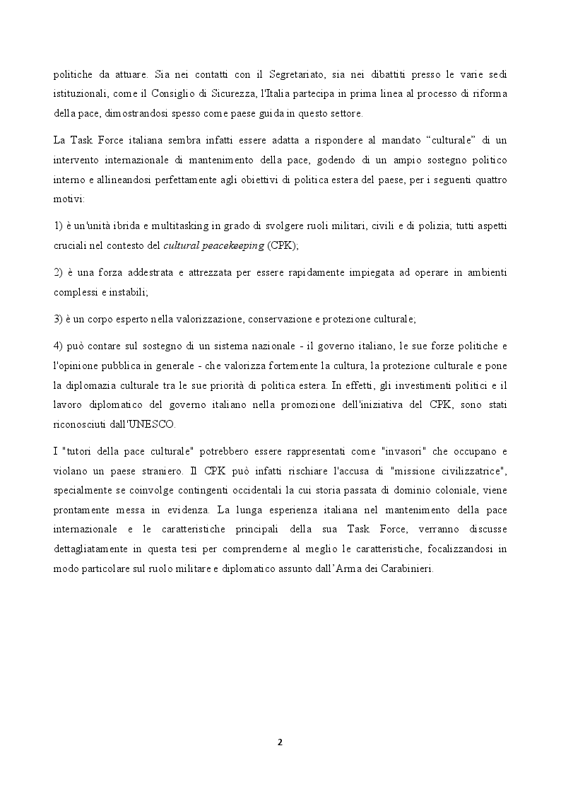 Anteprima della tesi: La figura del carabiniere all'estero: il ruolo militare e diplomatico, Pagina 3