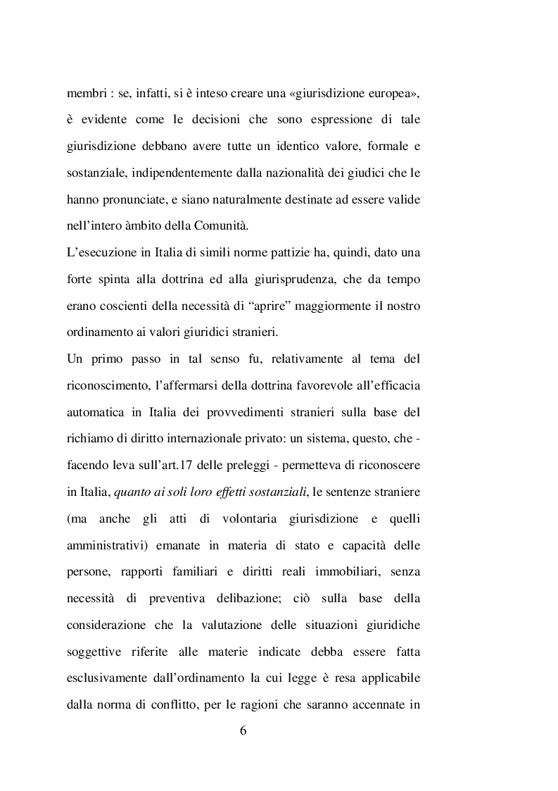 Anteprima della tesi: Sentenze straniere e Diritto internazionale privato: l’art. 65 della legge 30 maggio 1995 n. 218, Pagina 5