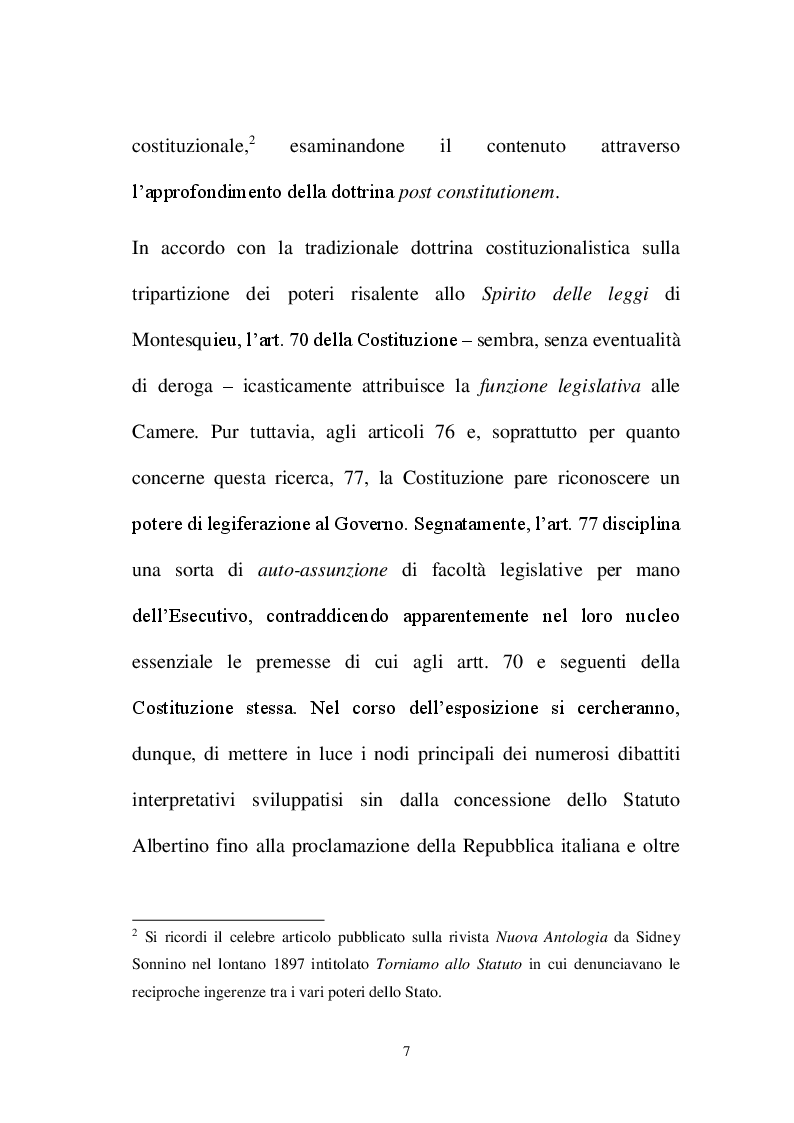 Anteprima della tesi: La decretazione d'urgenza nella riflessione costituzionalistica italiana, Pagina 3