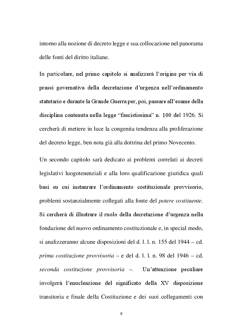 Anteprima della tesi: La decretazione d'urgenza nella riflessione costituzionalistica italiana, Pagina 4