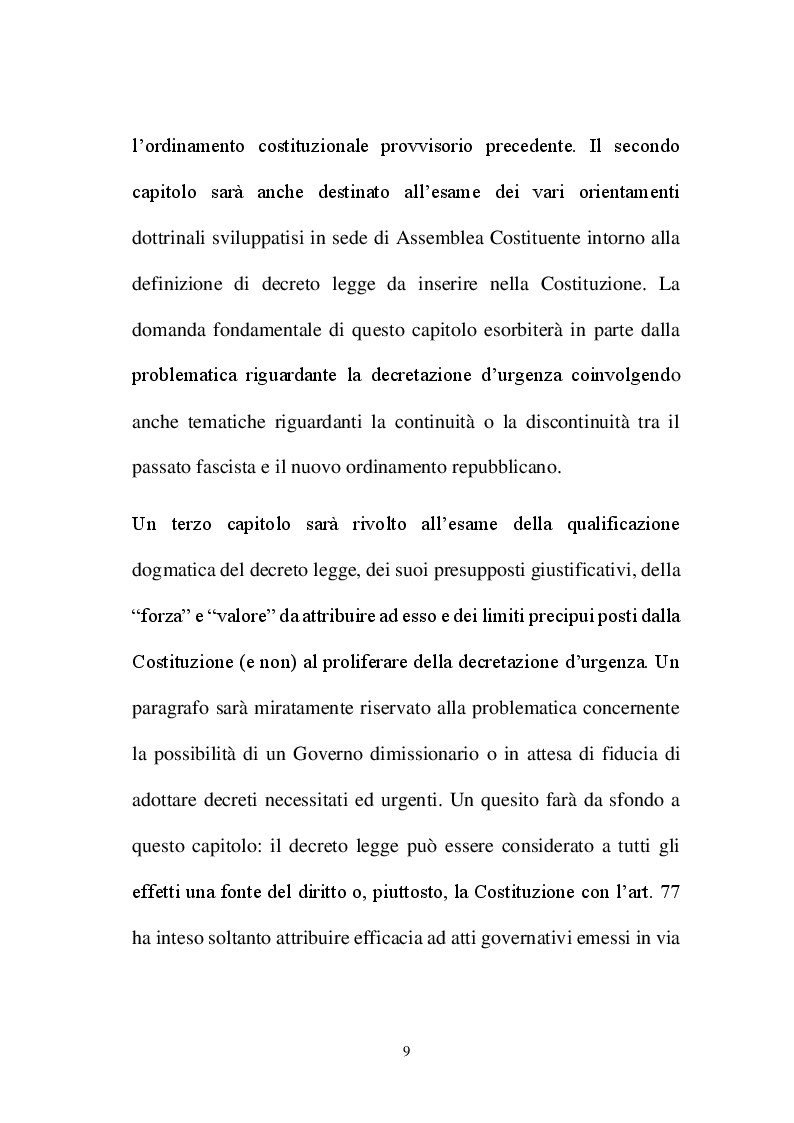 Anteprima della tesi: La decretazione d'urgenza nella riflessione costituzionalistica italiana, Pagina 5
