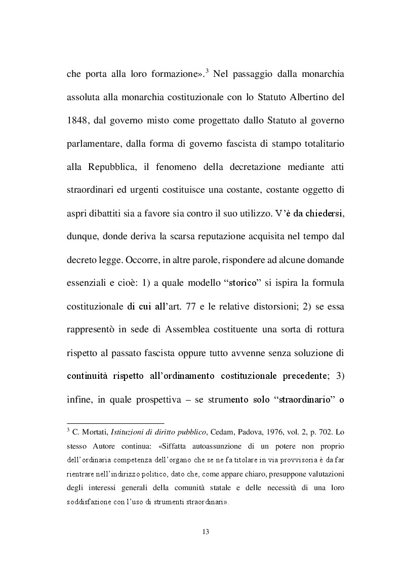 Anteprima della tesi: La decretazione d'urgenza nella riflessione costituzionalistica italiana, Pagina 9