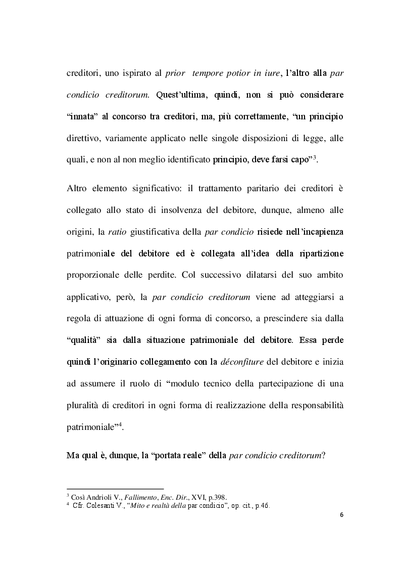 Anteprima della tesi: Par condicio e intervento dei creditori, Pagina 4