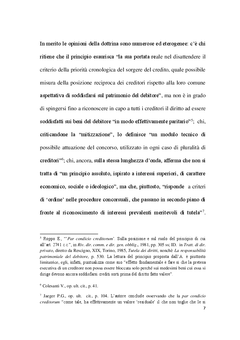 Anteprima della tesi: Par condicio e intervento dei creditori, Pagina 5