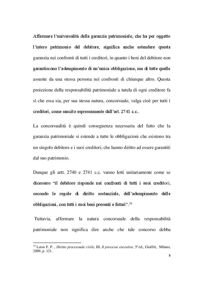 Anteprima della tesi: Par condicio e intervento dei creditori, Pagina 7