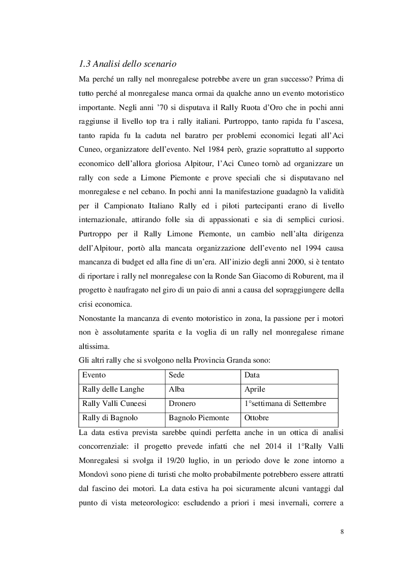 Anteprima della tesi: Organizzare un evento sportivo - 1° Rally Valli Monregalesi, Pagina 3