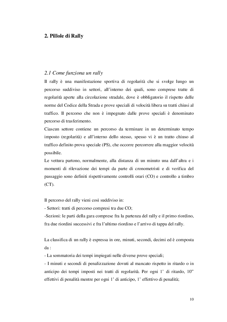 Anteprima della tesi: Organizzare un evento sportivo - 1° Rally Valli Monregalesi, Pagina 5