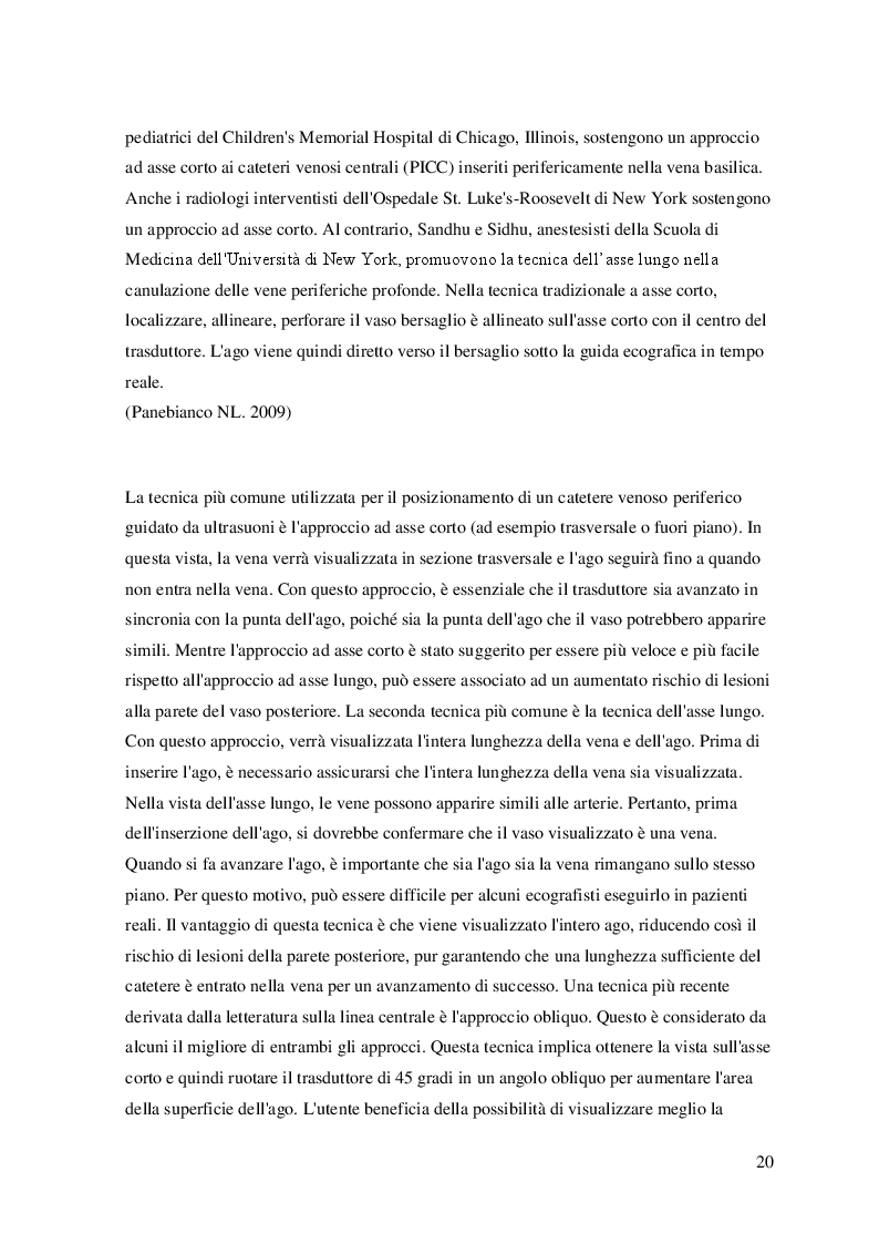 Anteprima della tesi: L’utilizzo dell’ecografo nella pratica infermieristica: il posizionamento di un accesso venoso periferico con guida ecografica. Revisione della letteratura, Pagina 4