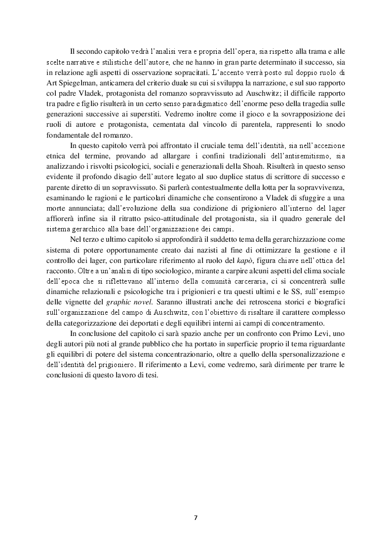 Anteprima della tesi: Il potere dell'immaginazione: Maus, il fumetto che sanguina storia, Pagina 4