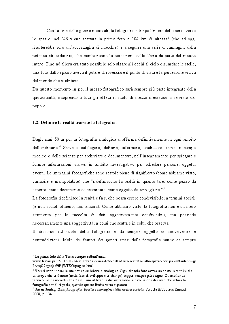 Estratto dalla tesi: L’Evoluzione della fotografia: Trasformazioni di significato e mediali a servizio della costruzione della realtà