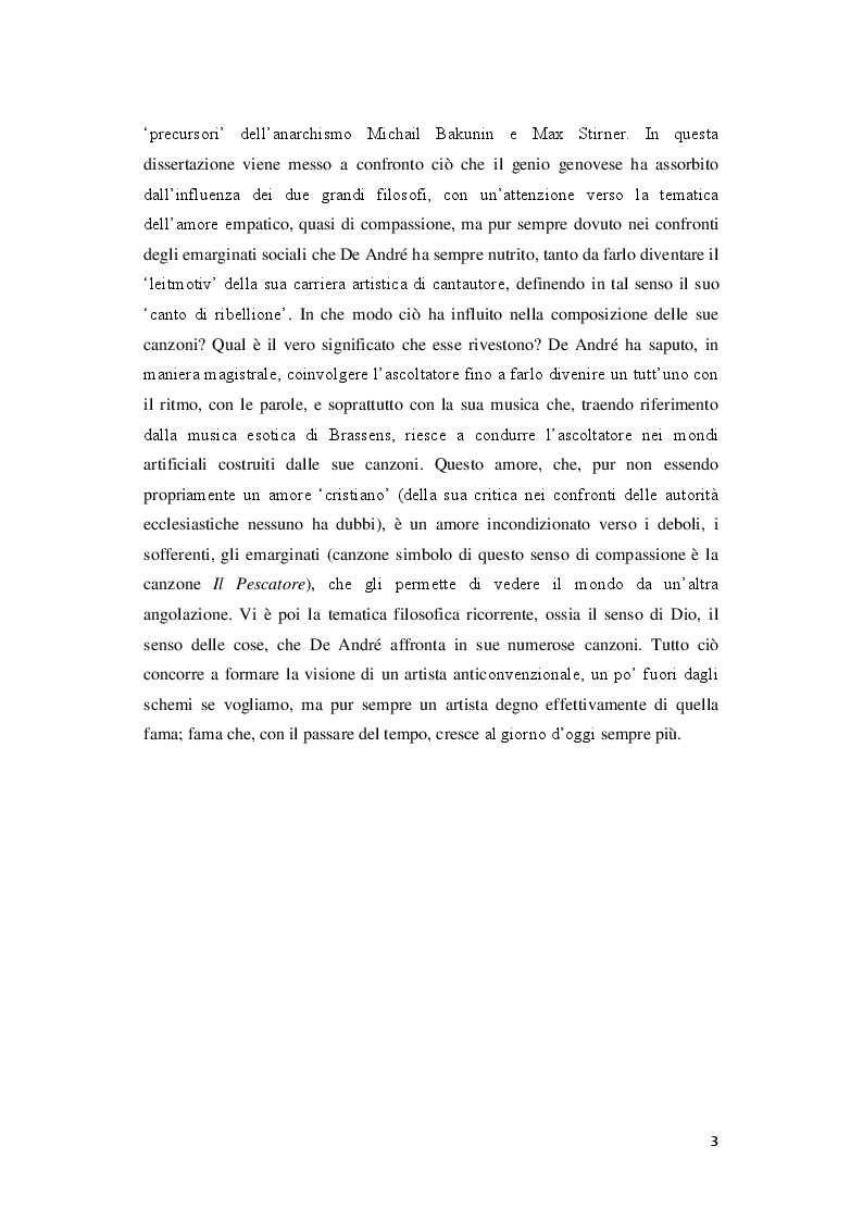 Anteprima della tesi: Signorina anarchia. Fabrizio De André tra musica e filosofia, Pagina 3