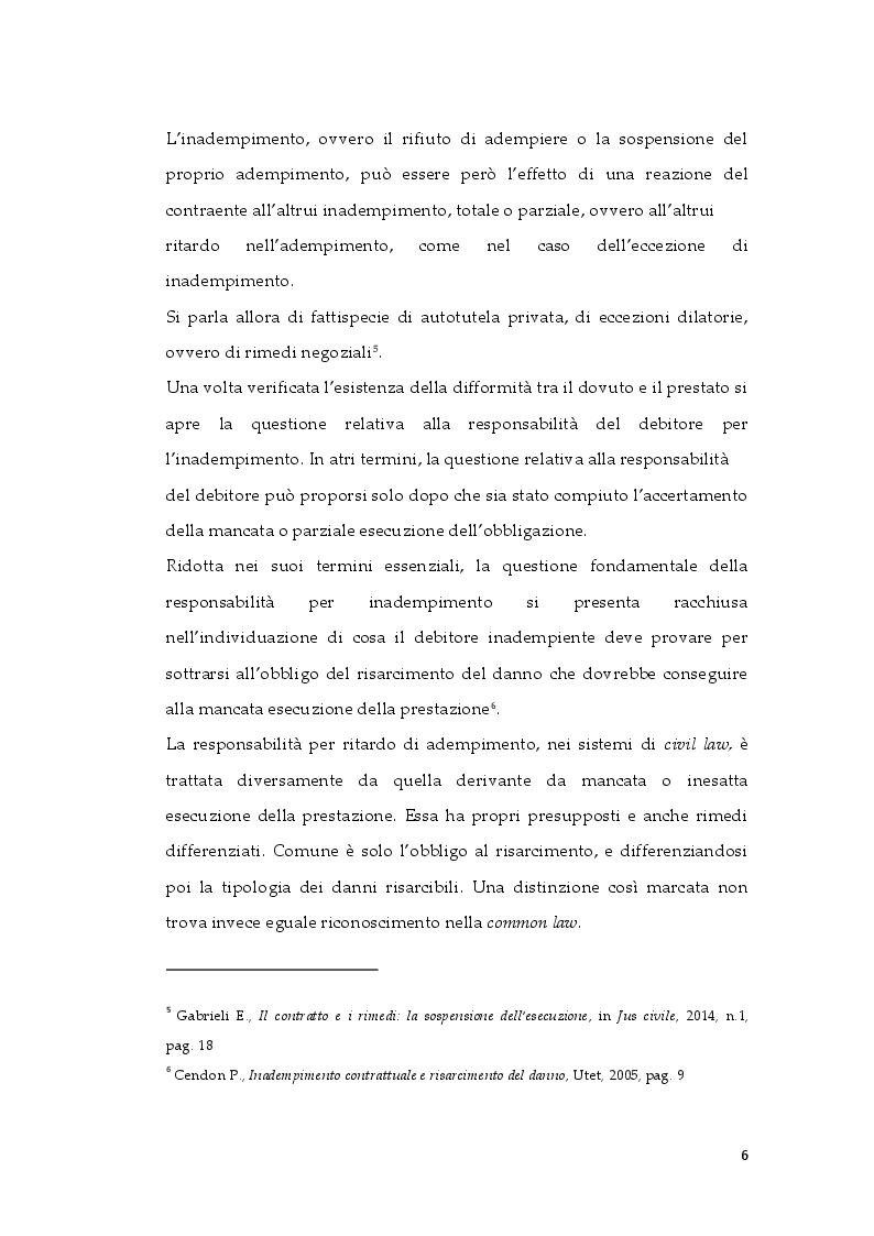 Anteprima della tesi: Tipologie di risarcimento del danno contrattuale. Profili di diritto comparato, Pagina 5