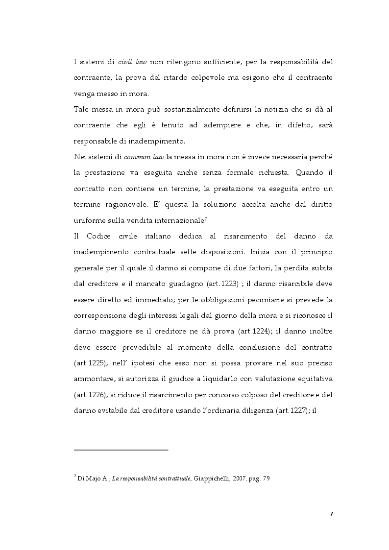 Anteprima della tesi: Tipologie di risarcimento del danno contrattuale. Profili di diritto comparato, Pagina 6