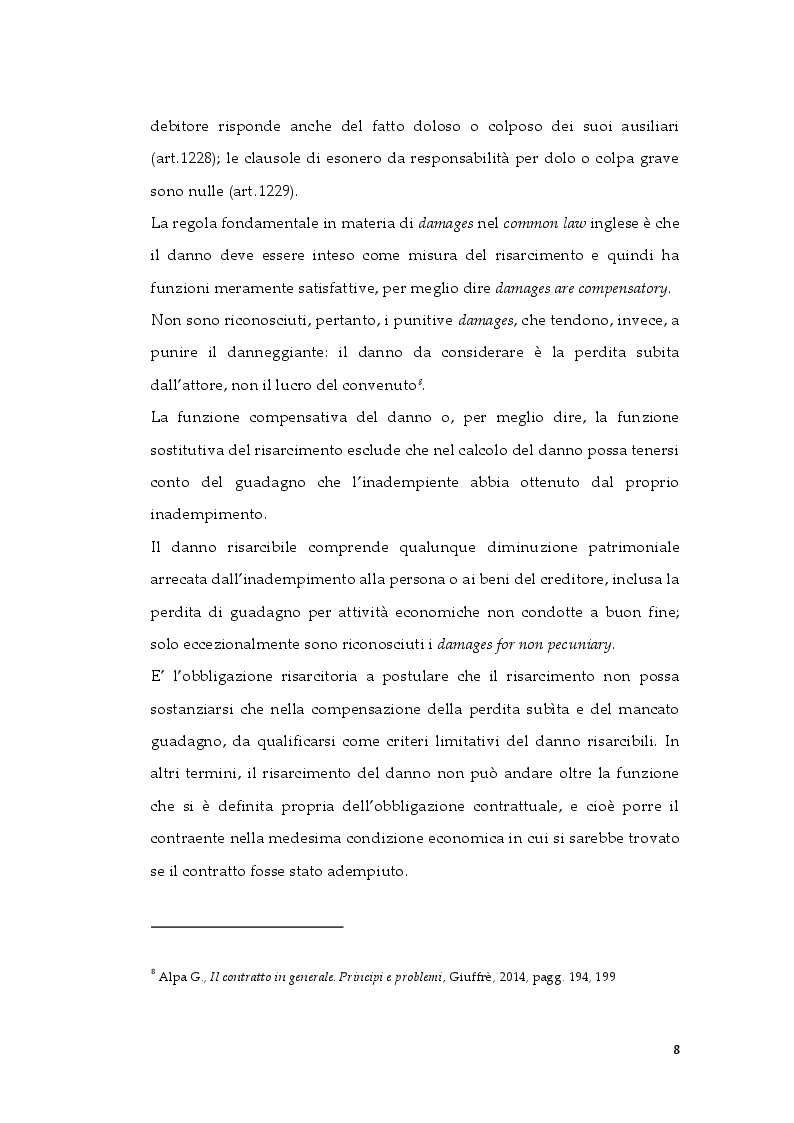 Anteprima della tesi: Tipologie di risarcimento del danno contrattuale. Profili di diritto comparato, Pagina 7