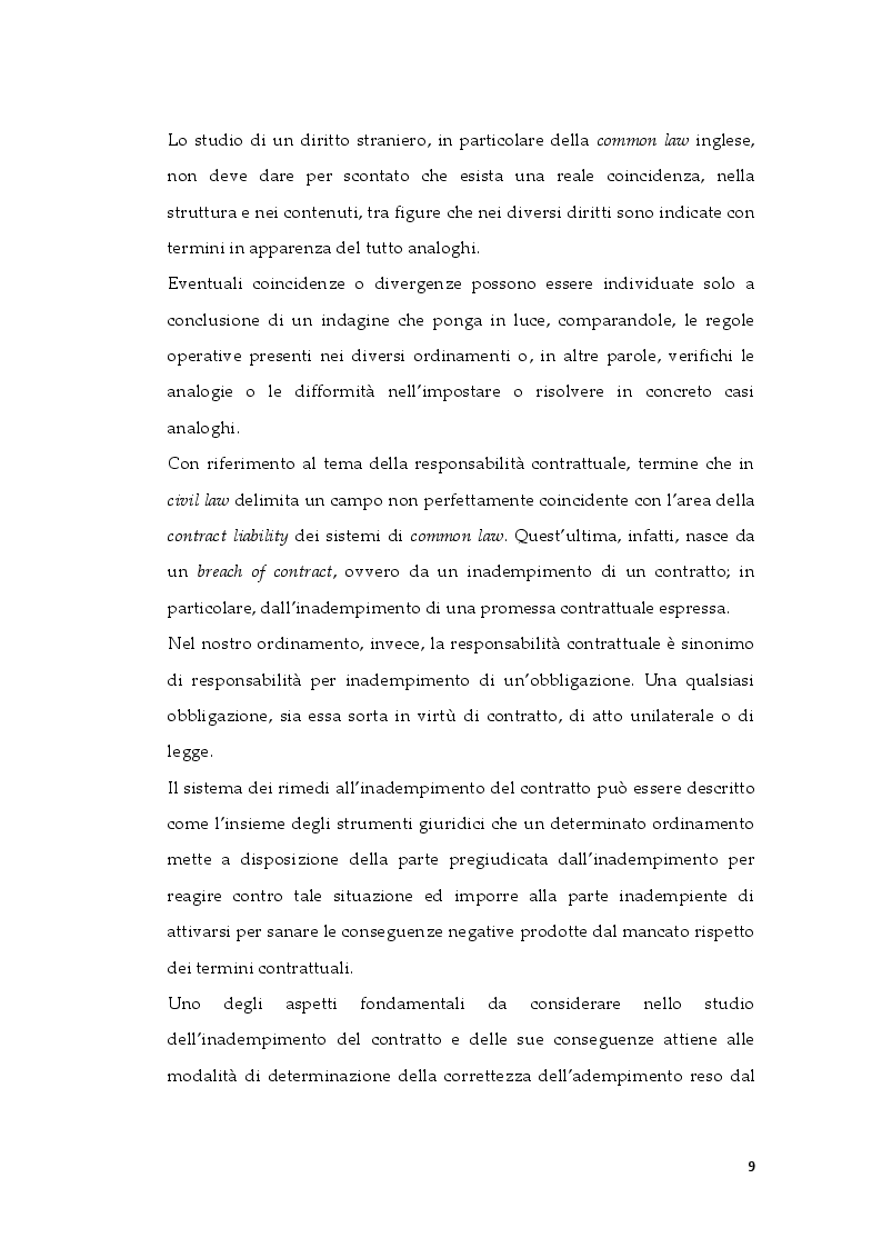 Anteprima della tesi: Tipologie di risarcimento del danno contrattuale. Profili di diritto comparato, Pagina 8
